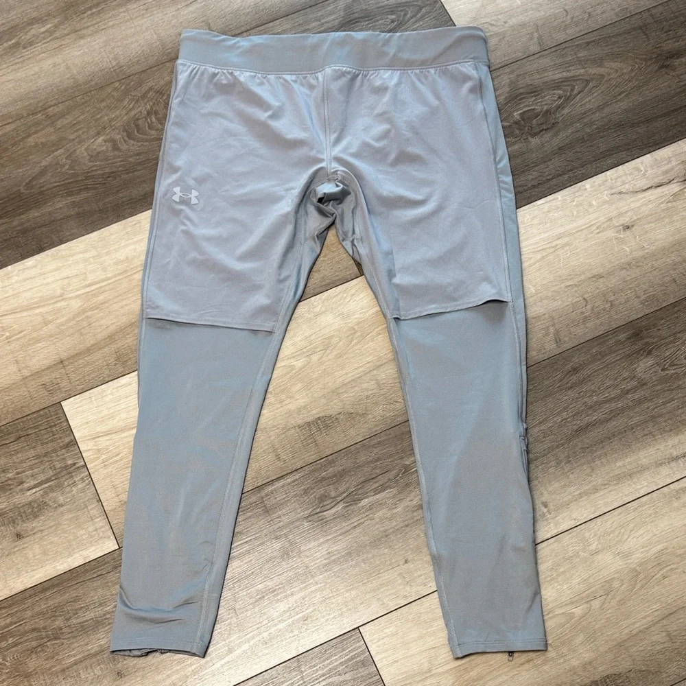 Under Armour Gray Qualifier Elite Cold Running Tights - Picture 4 of 15